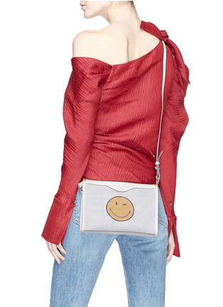 Figure View - Click To Enlarge - ANYA HINDMARCH - 'Wink' print mesh crossbody pouch