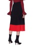 Back View - Click To Enlarge - ALEXANDER MCQUEEN - Colourblock pleated knit midi skirt