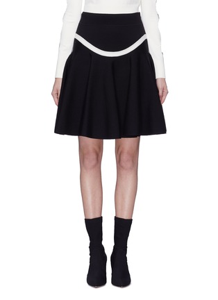 Main View - Click To Enlarge - ALEXANDER MCQUEEN - Curved stripe wool blend flared skirt