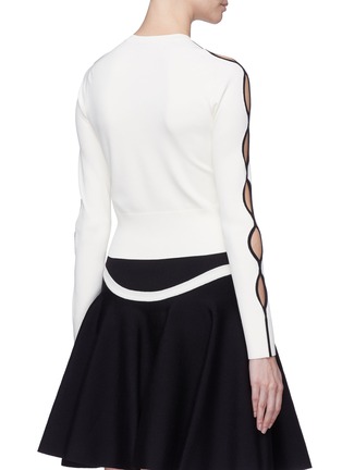 Back View - Click To Enlarge - ALEXANDER MCQUEEN - Wavy cutout sleeve sweater