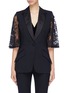 Main View - Click To Enlarge - ALEXANDER MCQUEEN - Chantilly lace cape sleeve blazer