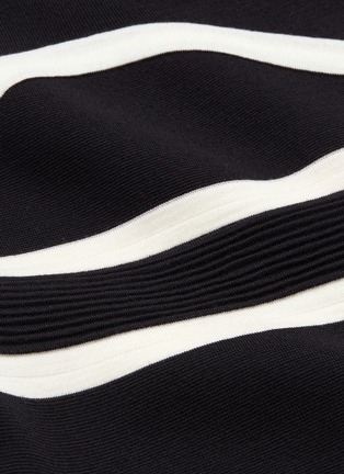  - ALEXANDER MCQUEEN - Cutout wavy stripe wool blend knit dress