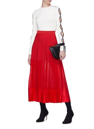 Figure View - Click To Enlarge - ALEXANDER MCQUEEN - Pleated panelled skirt