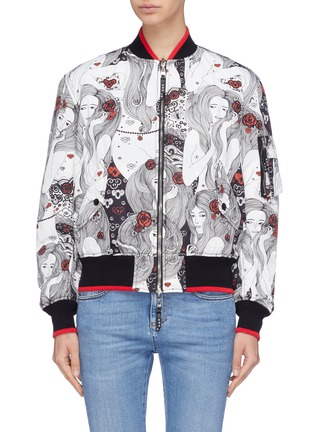 Main View - Click To Enlarge - ALEXANDER MCQUEEN - 'Eve' print reversible bomber jacket