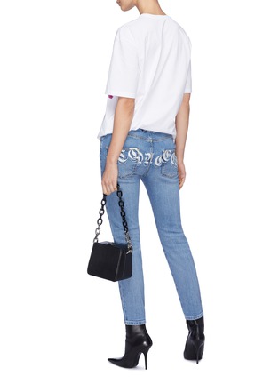Figure View - Click To Enlarge - ALEXANDER MCQUEEN - Logo embroidered jeans