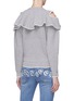 Back View - Click To Enlarge - ALEXANDER MCQUEEN - Ruffle yoke wool-cashmere cold shoulder sweater