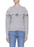 Main View - Click To Enlarge - ALEXANDER MCQUEEN - Ruffle yoke wool-cashmere cold shoulder sweater