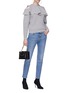 Figure View - Click To Enlarge - ALEXANDER MCQUEEN - Ruffle yoke wool-cashmere cold shoulder sweater