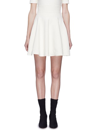 Main View - Click To Enlarge - ALEXANDER MCQUEEN - Wavy jacquard knit flared skirt