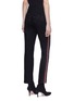 Back View - Click To Enlarge - ALEXANDER MCQUEEN - Logo embroidered stripe outseam jeans