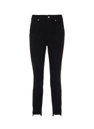 Main View - Click To Enlarge - ALEXANDER MCQUEEN - Logo embroidered stripe outseam jeans