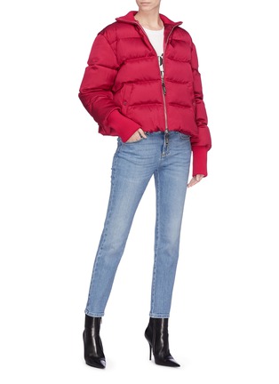 Figure View - Click To Enlarge - ALEXANDER MCQUEEN - High neck down puffer bomber jacket