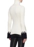 Back View - Click To Enlarge - ALEXANDER MCQUEEN - Contrast cuff button outseam rib knit turtleneck sweater
