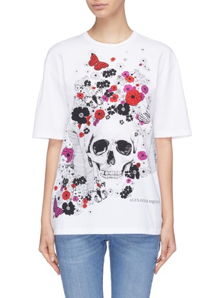 Main View - Click To Enlarge - ALEXANDER MCQUEEN - Skull floral print T-shirt
