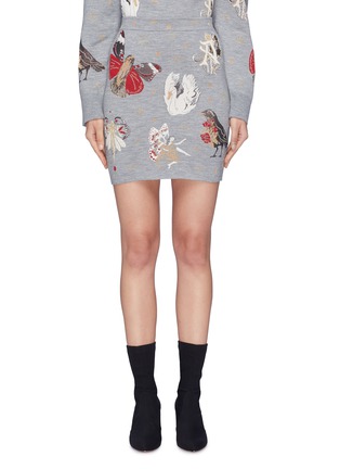 Main View - Click To Enlarge - ALEXANDER MCQUEEN - 'Gothic Fairytale' fairy intarsia knit skirt