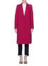 Main View - Click To Enlarge - ALEXANDER MCQUEEN - Peaked lapel virgin wool- cashmere melton coat