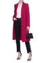 Figure View - Click To Enlarge - ALEXANDER MCQUEEN - Peaked lapel virgin wool- cashmere melton coat