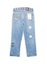 Figure View - Click To Enlarge - 10507 - Graphic patchwork ripped unisex straight leg jeans