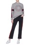 Figure View - Click To Enlarge - VICTORIA, VICTORIA BECKHAM - Stripe sleeve roundel logo sweatshirt