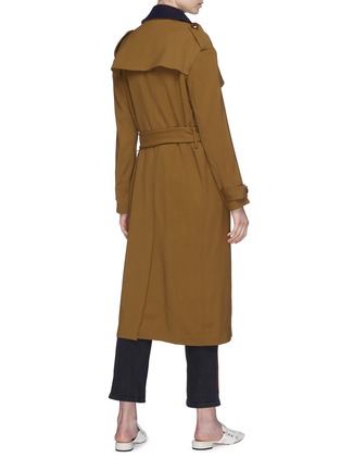 Back View - Click To Enlarge - VICTORIA, VICTORIA BECKHAM - Contrast collar belted trench coat