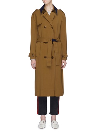 Main View - Click To Enlarge - VICTORIA, VICTORIA BECKHAM - Contrast collar belted trench coat
