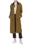 Figure View - Click To Enlarge - VICTORIA, VICTORIA BECKHAM - Contrast collar belted trench coat