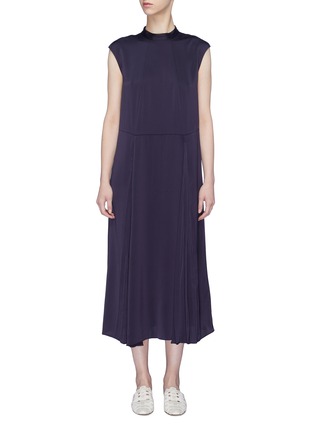 Main View - Click To Enlarge - VICTORIA, VICTORIA BECKHAM - Mock neck pleated dress