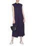 Figure View - Click To Enlarge - VICTORIA, VICTORIA BECKHAM - Mock neck pleated dress