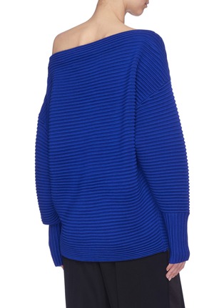 Back View - Click To Enlarge - VICTORIA, VICTORIA BECKHAM - Wool ottoman knit one-shoulder sweater
