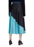 Back View - Click To Enlarge - VICTORIA, VICTORIA BECKHAM - Colourblock pleated skirt