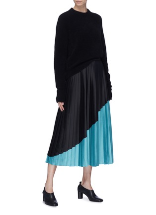 Figure View - Click To Enlarge - VICTORIA, VICTORIA BECKHAM - Colourblock pleated skirt
