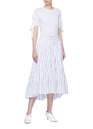 Figure View - Click To Enlarge - VICTORIA, VICTORIA BECKHAM - Drawstring ruched cutout cuff T-shirt