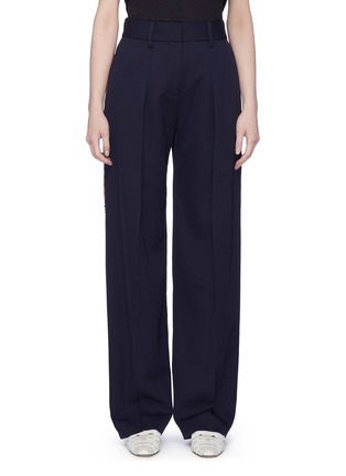 Main View - Click To Enlarge - VICTORIA, VICTORIA BECKHAM - Stripe outseam wool pants