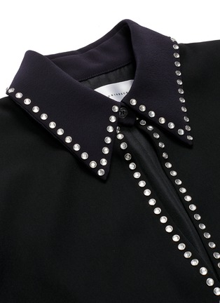 Detail View - Click To Enlarge - VICTORIA, VICTORIA BECKHAM - Stud keyhole contrast collar shirt dress