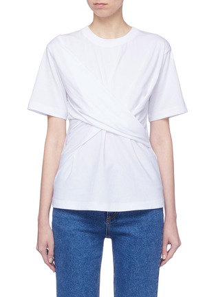 Main View - Click To Enlarge - VICTORIA, VICTORIA BECKHAM - Ruched drape front T-shirt