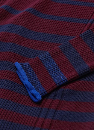  - VICTORIA, VICTORIA BECKHAM - Variegated stripe ribbed wool blend turtleneck sweater