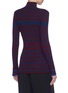 Back View - Click To Enlarge - VICTORIA, VICTORIA BECKHAM - Variegated stripe ribbed wool blend turtleneck sweater