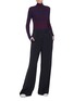 Figure View - Click To Enlarge - VICTORIA, VICTORIA BECKHAM - Variegated stripe ribbed wool blend turtleneck sweater