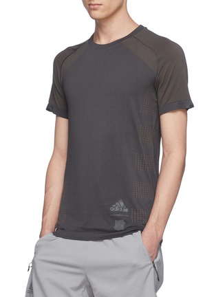 Back View - Click To Enlarge - ADIDAS X UNDEFEATED - Colourblock Primeknit performance T-shirt