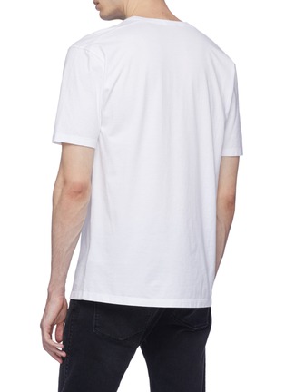Back View - Click To Enlarge - DENHAM - Logo embroidered chest pocket T-shirt