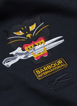 - DENHAM - x Barbour International Cat scissor logo embroidered sweatshirt