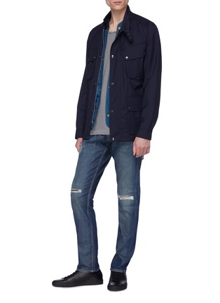 Figure View - Click To Enlarge - DENHAM - 'Razor' slim fit ripped jeans