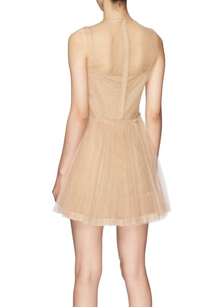 RED VALENTINO Pleated skirt point d esprit sleeveless tulle