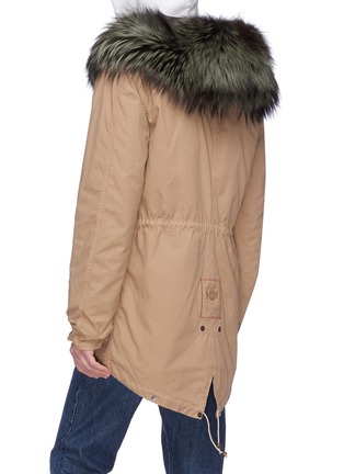 Back View - Click To Enlarge - MR & MRS ITALY - Detachable fox fur trim hooded padded canvas parka