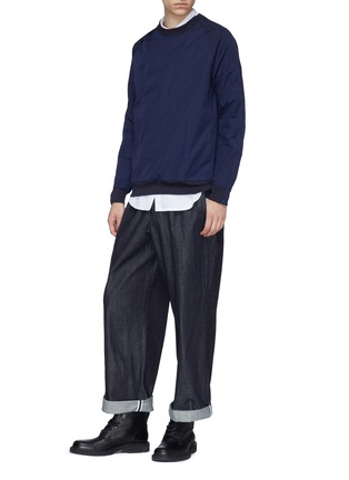 Figure View - Click To Enlarge - MEANSWHILE - Zip sleeve nylon sweatshirt