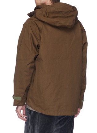 Back View - Click To Enlarge - MEANSWHILE - Zip outseam hooded Ventile® jacket