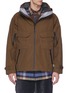 Main View - Click To Enlarge - MEANSWHILE - Zip outseam hooded Ventile® jacket
