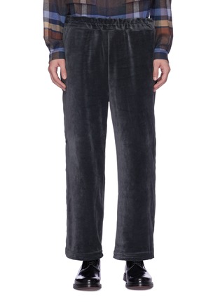 Main View - Click To Enlarge - MEANSWHILE - Zip outseam velour jogging pants