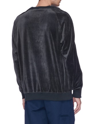 Back View - Click To Enlarge - MEANSWHILE - Zip sleeve velour sweatshirt