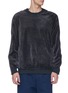 Main View - Click To Enlarge - MEANSWHILE - Zip sleeve velour sweatshirt